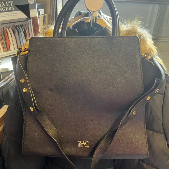 Zac Posen Large Black Leather Satchel - Picture 3 of 4